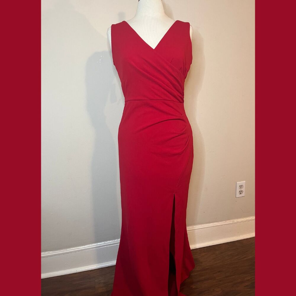 Formal Red Wrap Dress